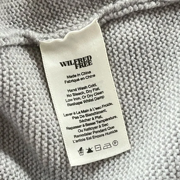 Aritzia Wilfred Free Light Gray Turtleneck Knit Casual Wool Sweater/Dress S - Picture 13 of 14